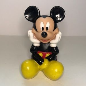 Mickey‎ Mouse Vtg Piggy Bank Hard Rubber 5.5”